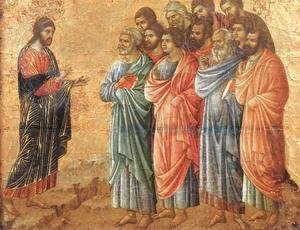 Duccio Di Buoninsegna - Appearence on the Mountain in Galilee 1308-11