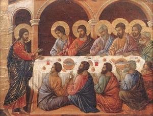 Duccio Di Buoninsegna - Appearence While the Apostles are at Table 1308-11