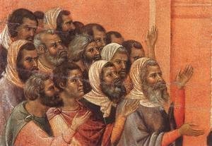 Duccio Di Buoninsegna - Christ Accused by the Pharisees (detail) 1308-11