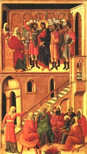 Duccio Di Buoninsegna - Christ before Annas and Peter Denying Jesus 1308-11