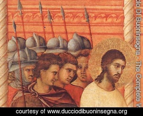Duccio Di Buoninsegna - Christ Before Pilate Again (detail) 1308-11