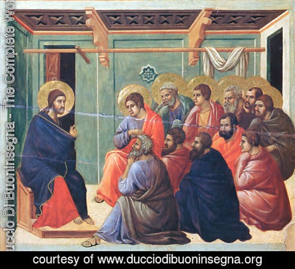 Duccio Di Buoninsegna - Christ preaches the Apostles