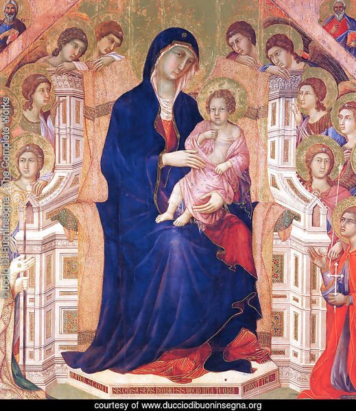 Madonna and Child on a throne