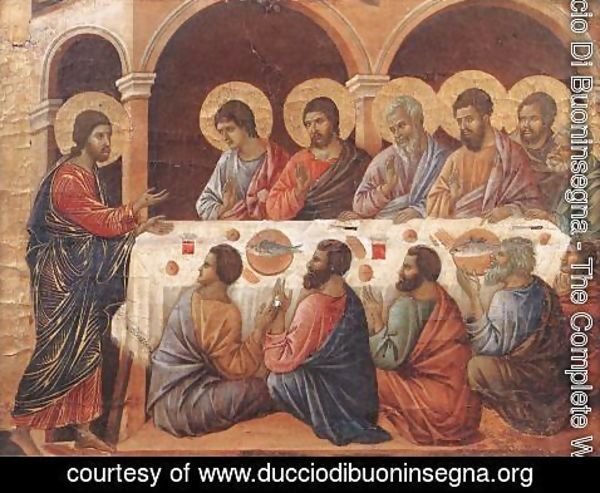 Duccio Di Buoninsegna - Appearence While the Apostles are at Table 1308-11