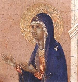 Duccio Di Buoninsegna - Announcement of Death to the Virgin (detail 1) 1308-11
