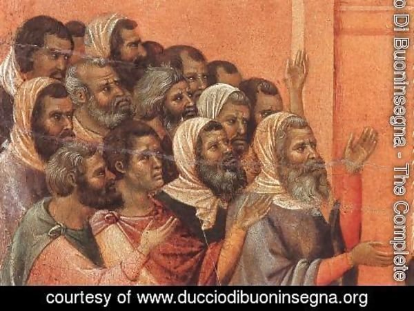 Duccio Di Buoninsegna - Christ Accused by the Pharisees (detail) 1308-11