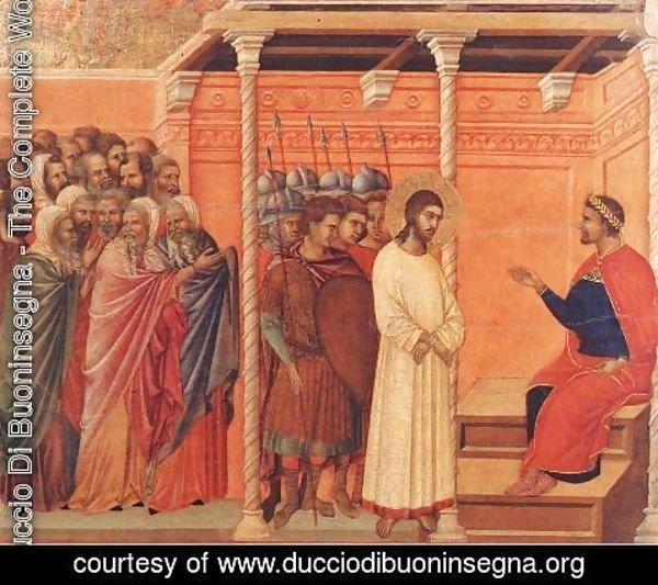 Duccio Di Buoninsegna - Christ Before Pilate Again 1308-11