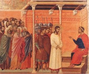 Duccio Di Buoninsegna - Christ Before Pilate Again 1308-11