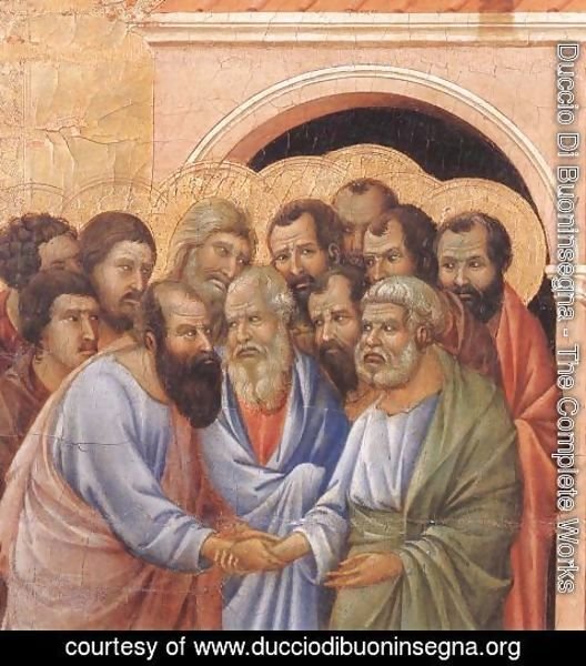 Duccio Di Buoninsegna - Parting from St John (detail) 1308-11