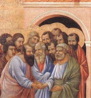 Duccio Di Buoninsegna - Parting from St John (detail) 1308-11