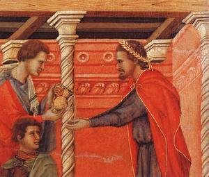 Duccio Di Buoninsegna - Pilate Washing his Hands (detail) 1308-11