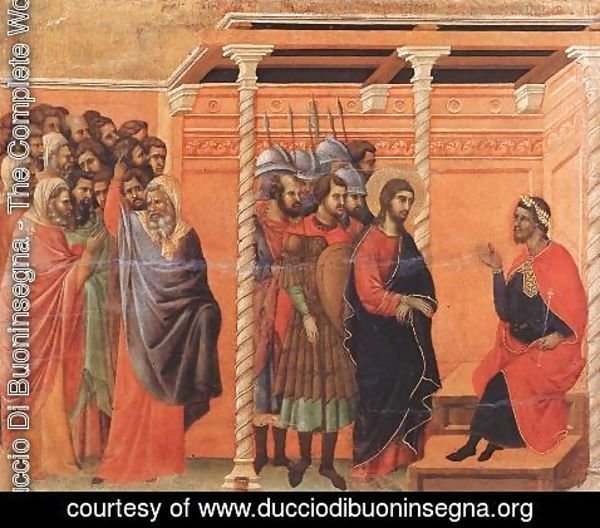 Duccio Di Buoninsegna - Pilate's First Interrogation of Christ 1308-11