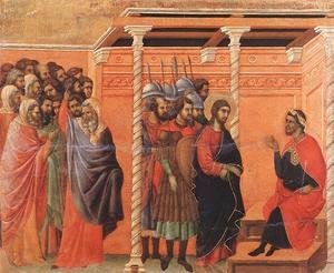 Duccio Di Buoninsegna - Pilate's First Interrogation of Christ 1308-11