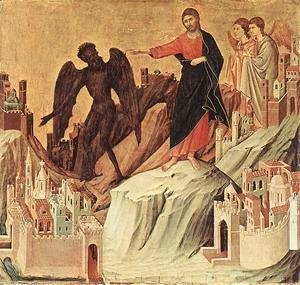 Duccio Di Buoninsegna - Temptation on the Mount (detail) 1308-11