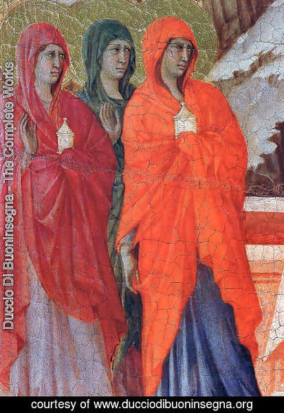 Duccio Di Buoninsegna - The Three Marys at the Tomb (detail) 1308-11